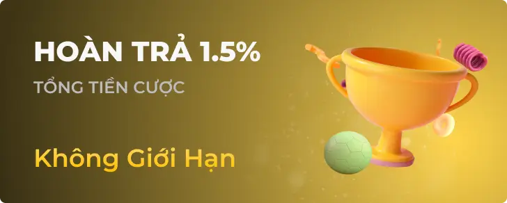 Khuyến mãi hoàn trả 1.5% không giới hạn tại XI88