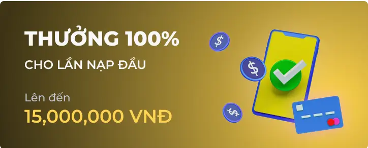 Khuyến mãi thưởng 100% nạp tiền lần đầu XI88